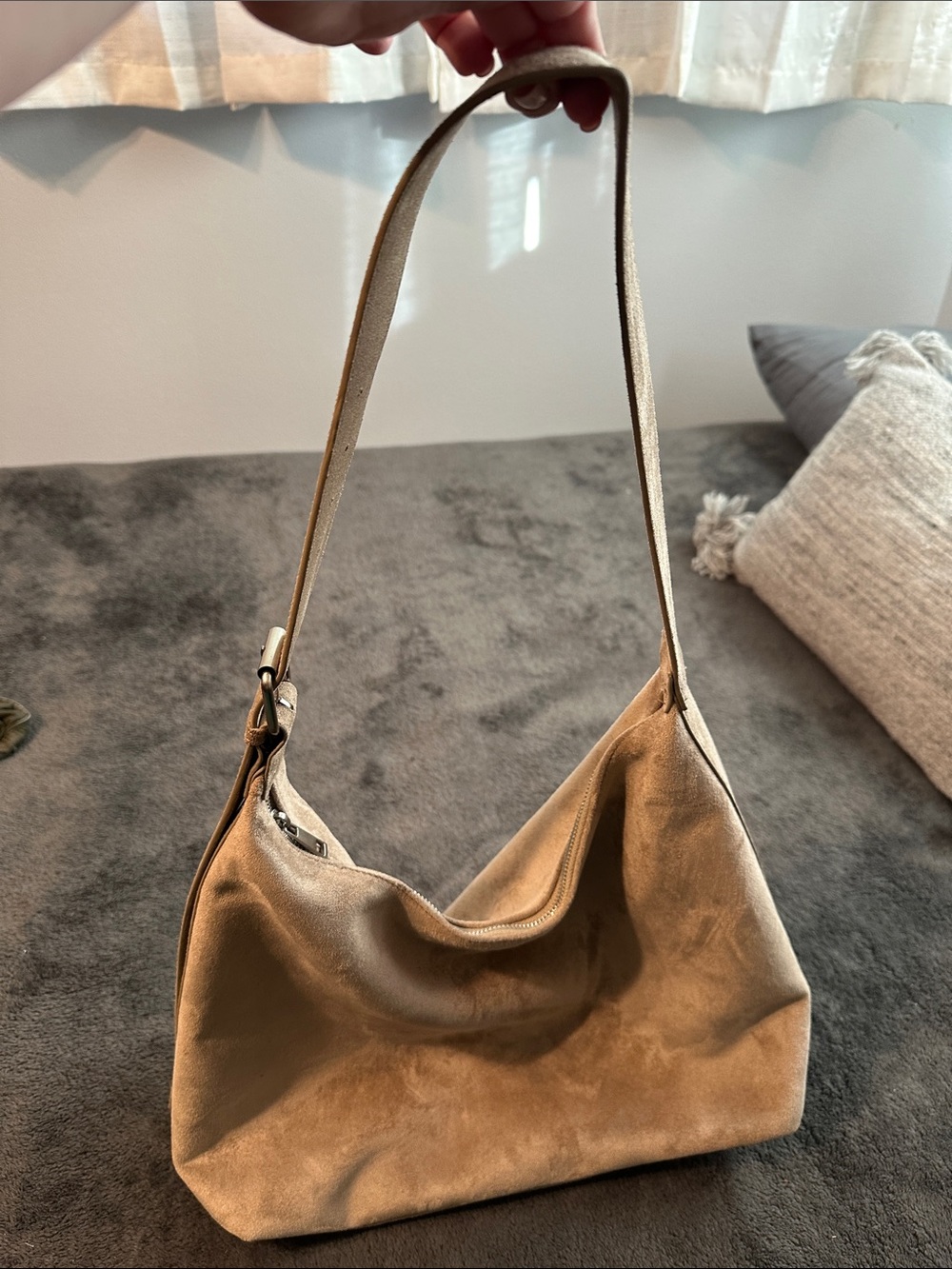 Old Navy Suede Hobo Tote in Tan